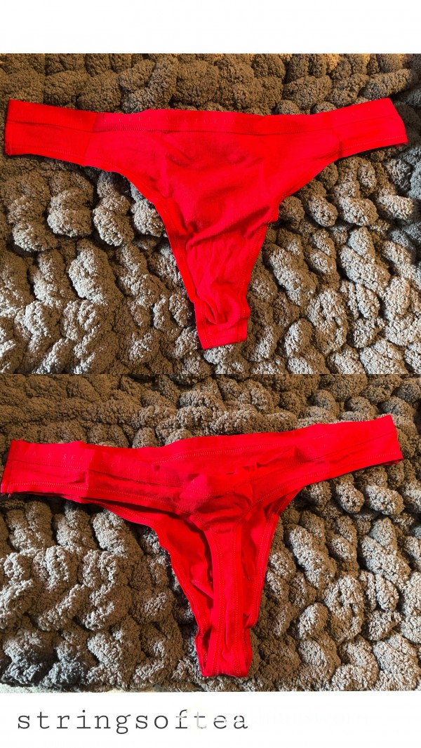 Red Victoria’s Secret Cotton Thong (M)
