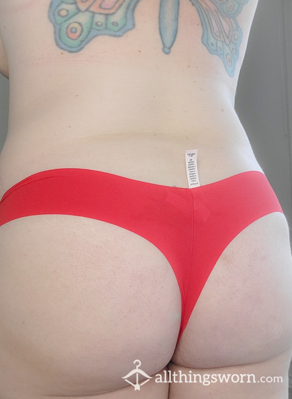 Red Victorias Secret Seamless Silky Thong Panty