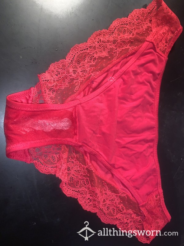 Red Wet Lace Panty