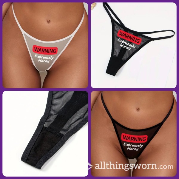 Kinky BLACK & WHITE Sexy Thongs, Only 1 Of Each Colour. £10