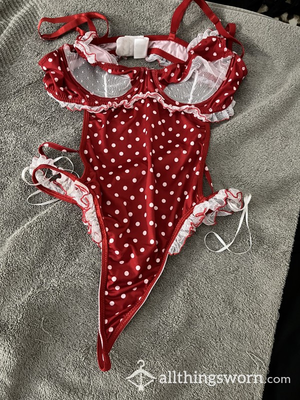 Red With White Polka Dots 1 Piece