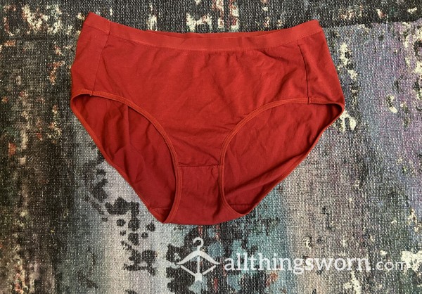 Red XL Cotton Brief Panties Ready For Wear