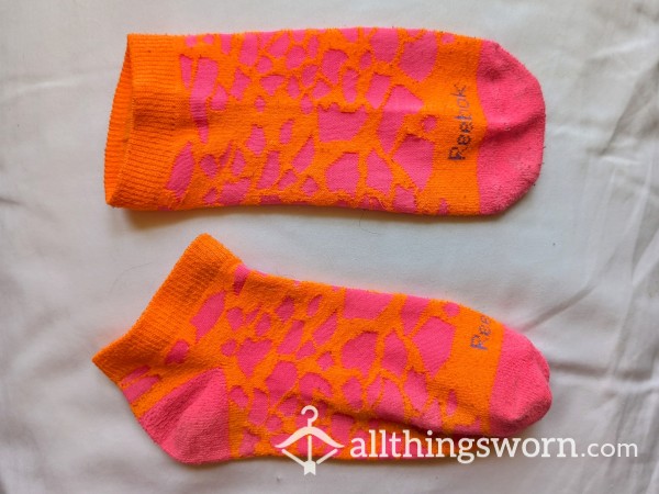 Reebok Ankle Socks- Pink & Orange Leopard Print