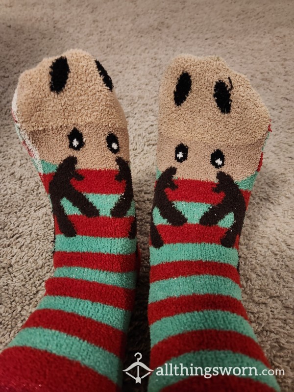 Reindeer Striped Socks