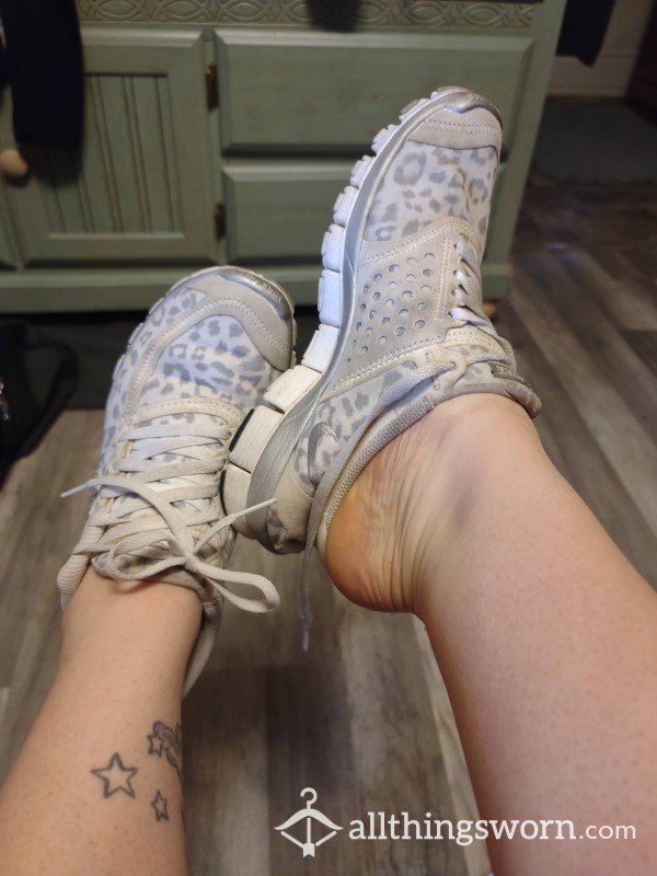 Rhinestone Nikes Worn Barefoot