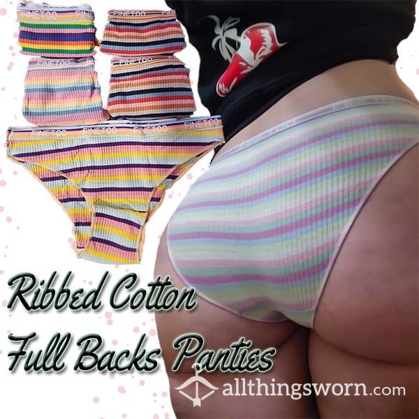 Rainbow Ribbed Cotton Full Backs 48 Hr Wear 6 Pictures