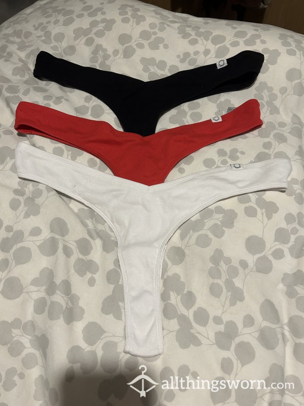 Ribbed Cotton Thong Wears - Size XL