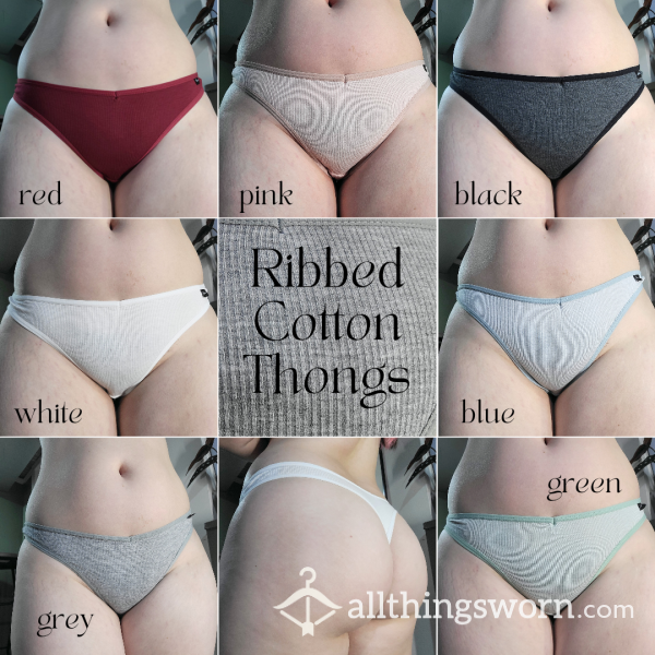 Soft Ribbed Cotton Thongs