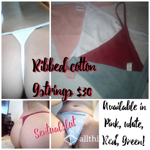 Ribbed Cotton Thongs