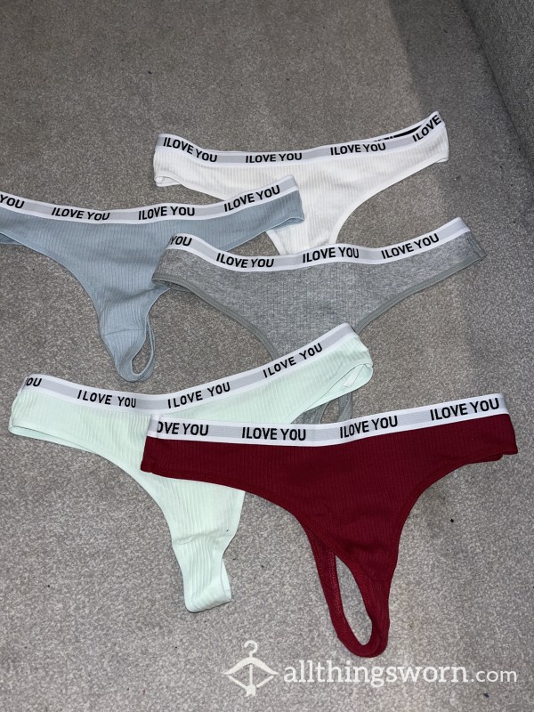 Ribbed Thongs With ‘I Love You’ On The Band