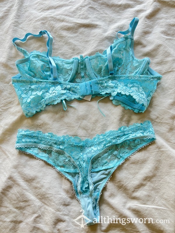 Buy Rip Thong Baby Blue Lace Lingerie Set