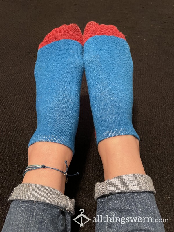 Ripe Red & Blue Ankle Socks