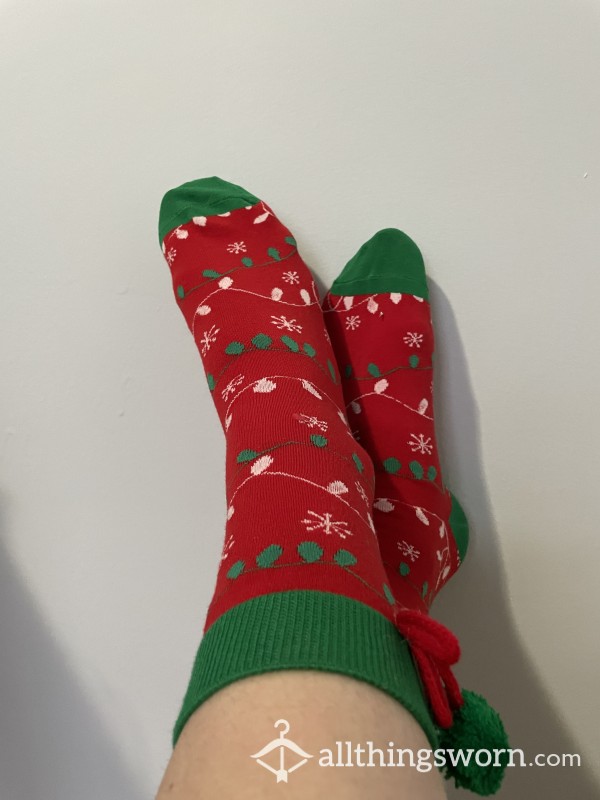 Ripe Red & Green Knee Socks