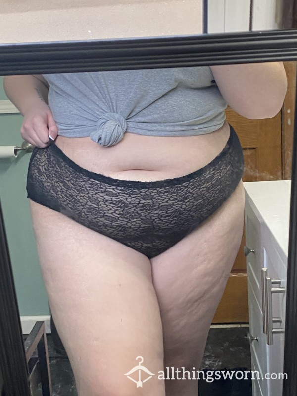 Ripped Aerie Black Lace Panties