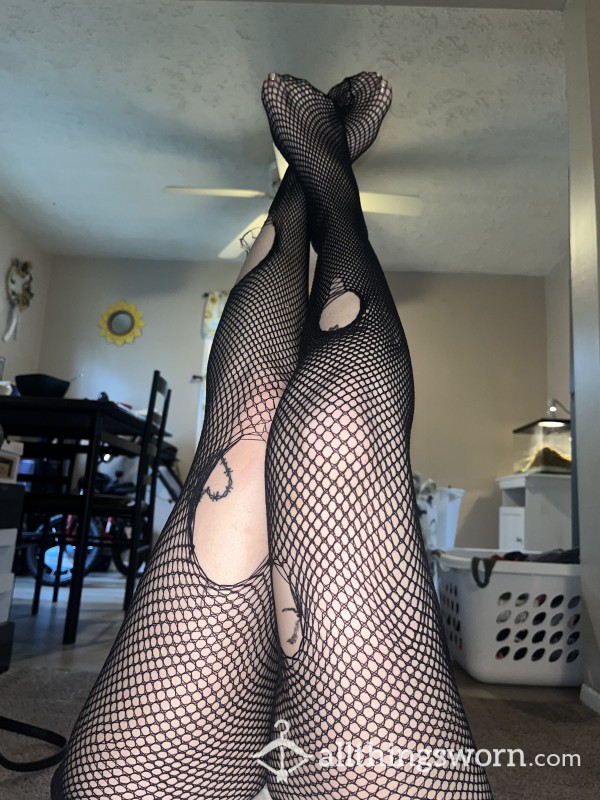 Ripped And Well Loved Fishnet Socks