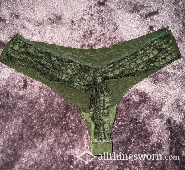 Ripped Dark Green Cheeky Thong Victoria’s Secret
