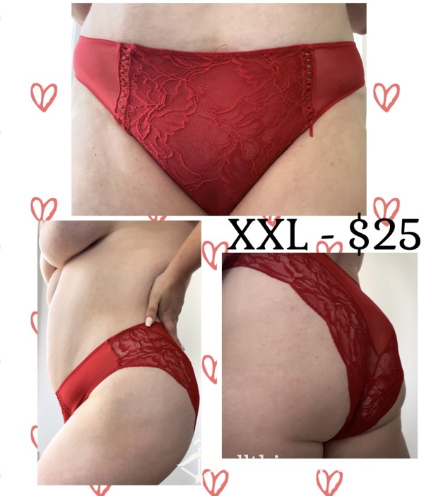 ♥️💋🌹Romantic In Red Lace Panty XXL🌹💋♥️