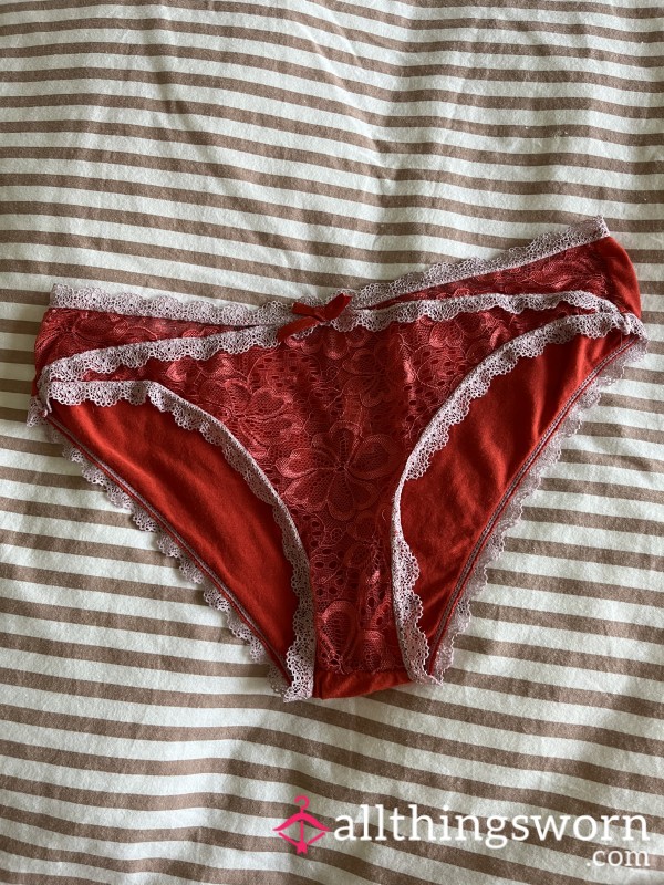 Romantic Red Lace Front Panties