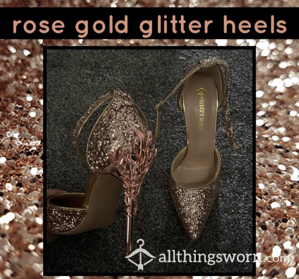 Rose Gold Glitter Heels✨