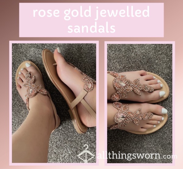 Rose Gold Jewelled Sandals✨