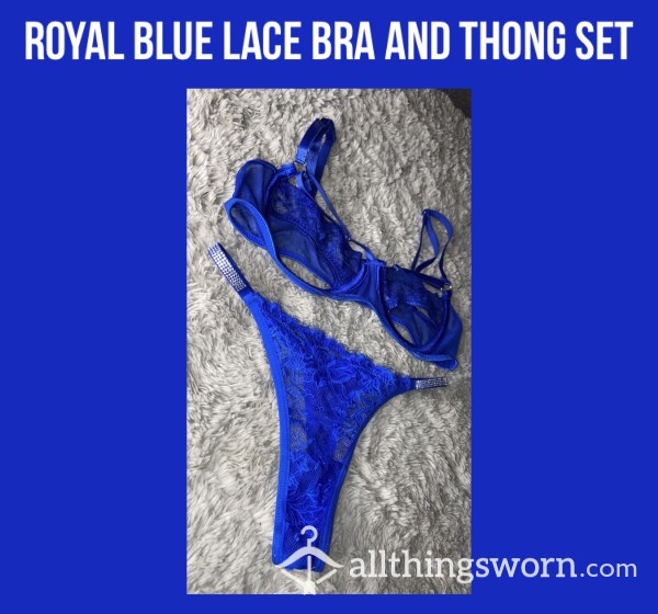 Royal Blue Lace Bra And Thong Set💙