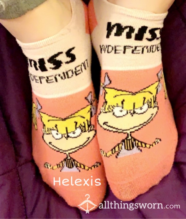 On Sale—Rugrats Cartoon Ankle Socks: Angelica, Miss. Independent 🧦