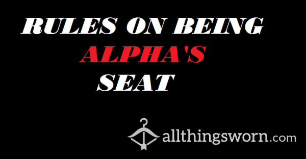 Rules On Being Alpha's Seat (Audio)