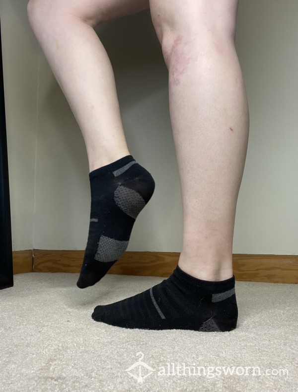 S Well-Worn Black And Dark Grey Athletic/Workout Socks