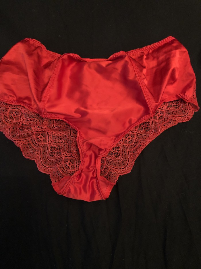 Satin And Lace Red Knickers