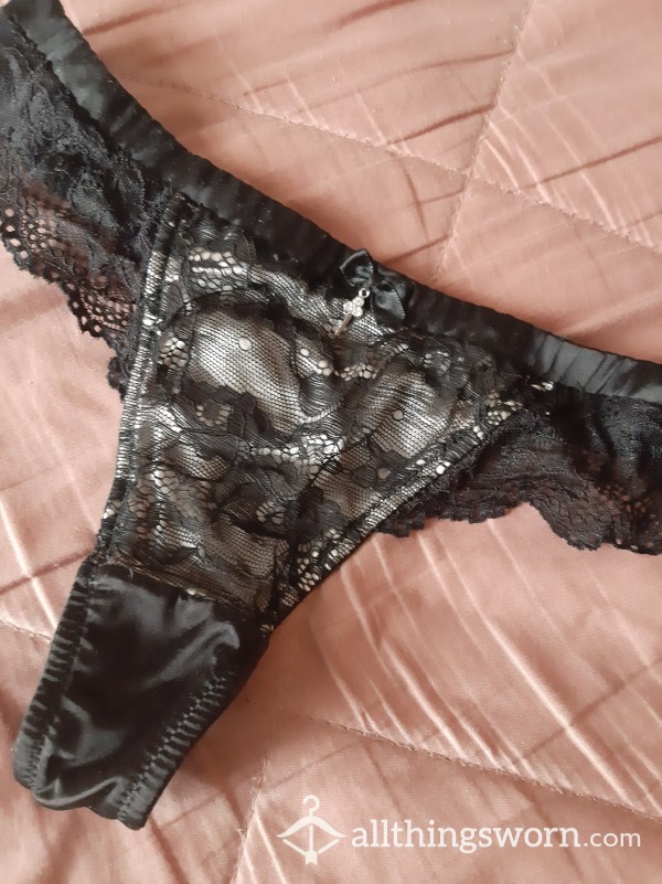 Satin And Lace Thong 😍 With Tiny Key Pendant 🗝
