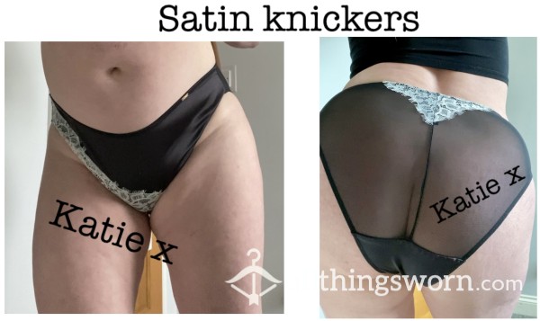 Satin Black Knickers