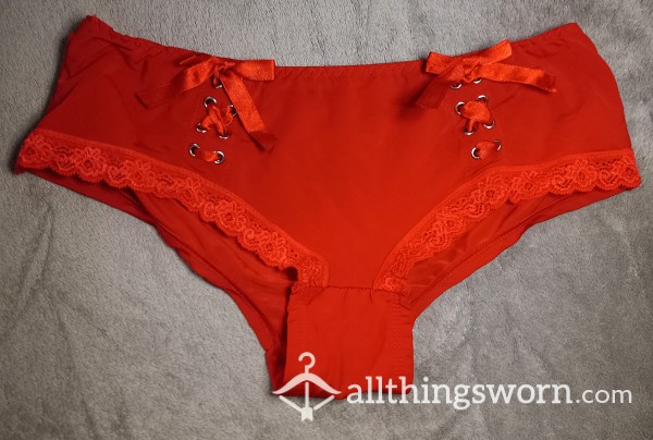 Satin Cheeky With Lace Up Details