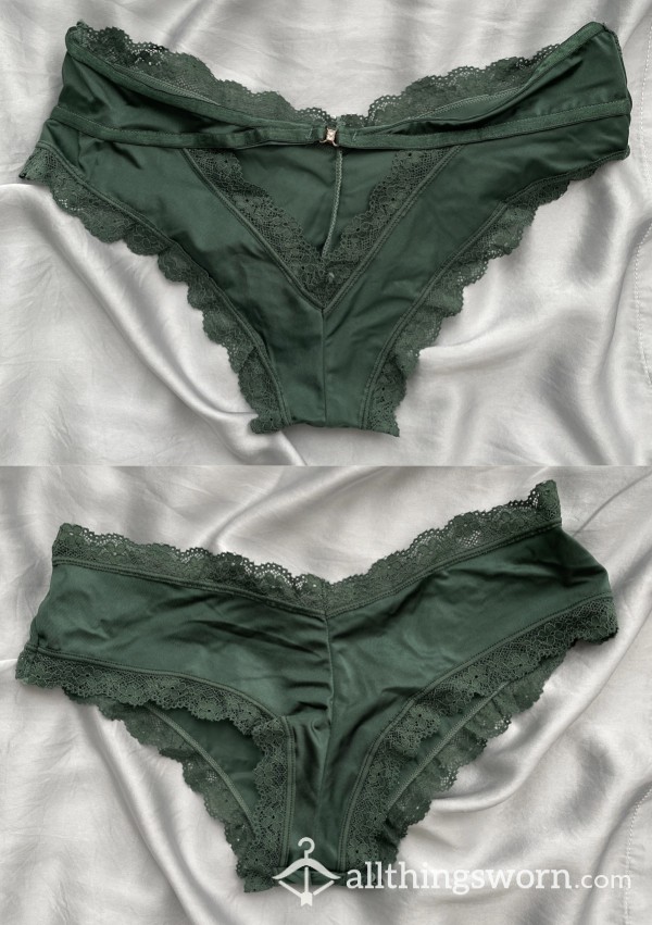 **SOLD** Green Satin Lace Panty