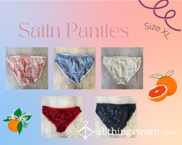 Satin Panties W/ Lace Detail | Size XL