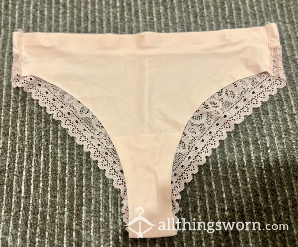 Satin Pink Panties With Lace Back $30aud