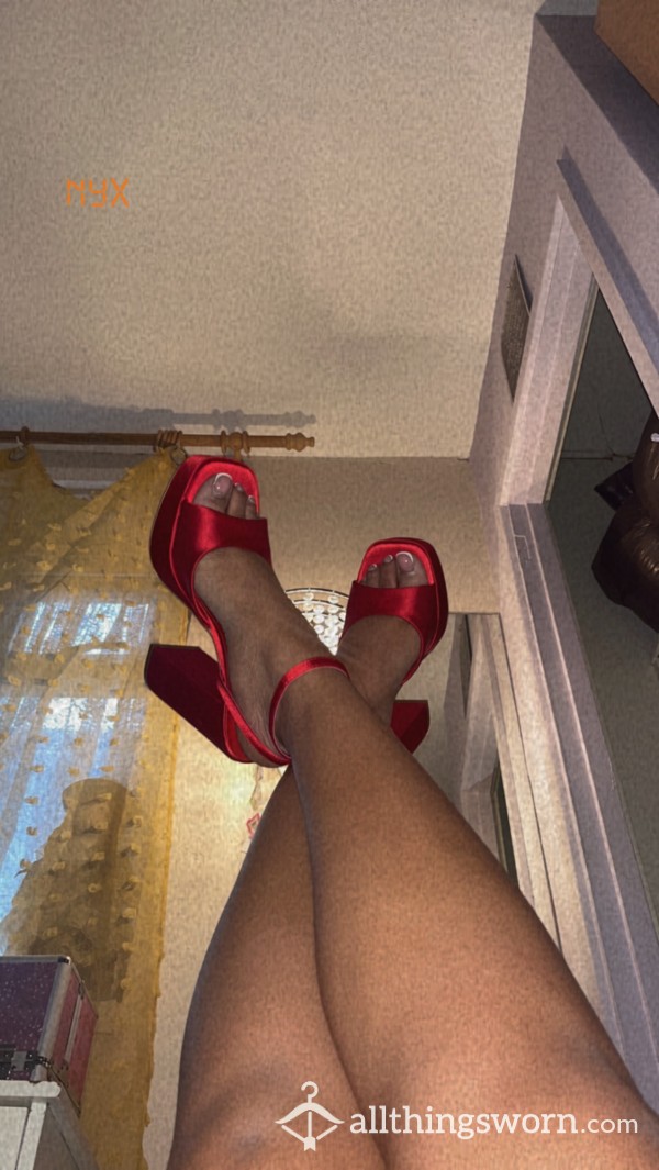 Satin Red Heels