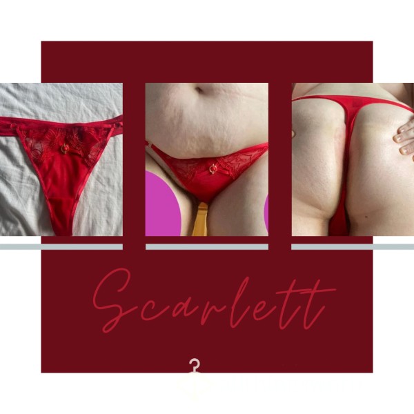 “Scarlett” Red Mesh Lace Thong