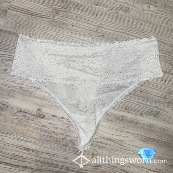 Scented White Lace Thong - Well Worn