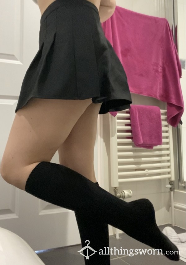 School Skirt + Knee High Socks