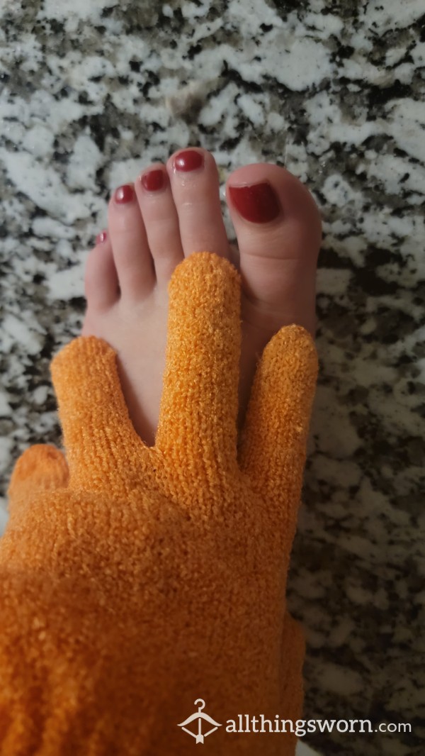 Scrub Glove Orange Used All Over My Filty Dirty Body