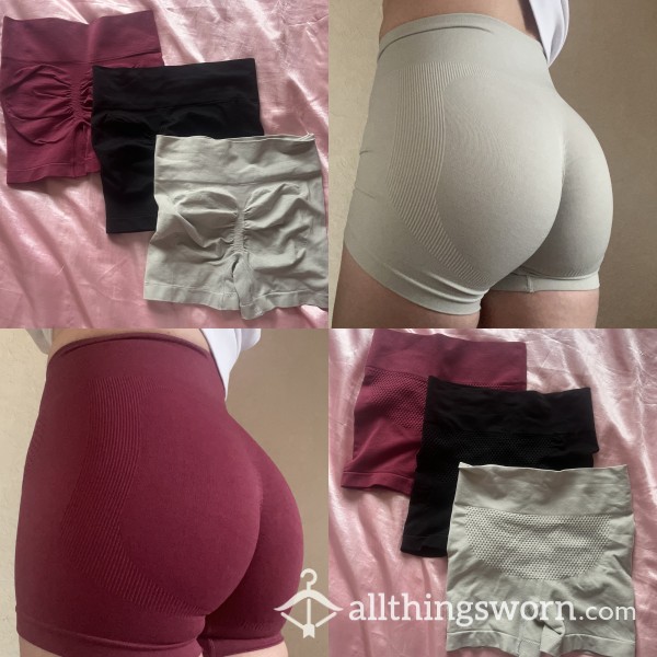 Scrunch Bum Gym Shorts 👅 Pink, Grey Or Black