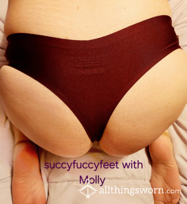 Seamless Wine Thong With V Cutout Sides - Ready For Wear!