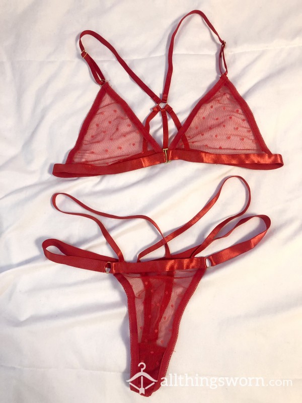 See Through Red Lingerie Set 🍎
