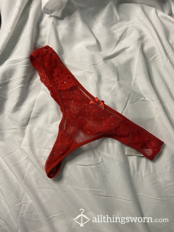 Sexy Red Lacey Thong