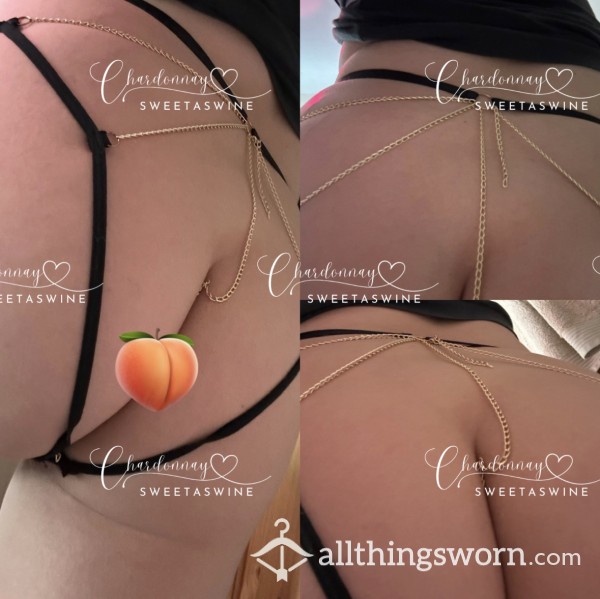 🍷CLEARANCE- £23❌, £15✅|🖤Sexy Blackless Chain Panties (has Gusset)🍑⛓️