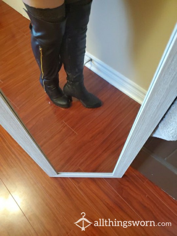 Sexy Black Hooker Boots