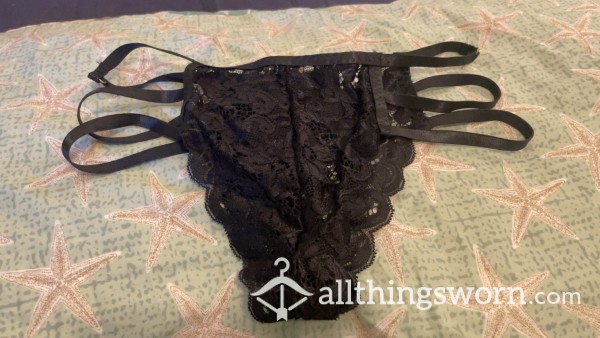 Sexy Black Lace Panties With Open Sides