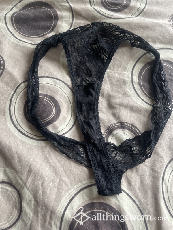 Sexy Black Lace Thongs, 48 Hour Wear Full Of My Scent And Others