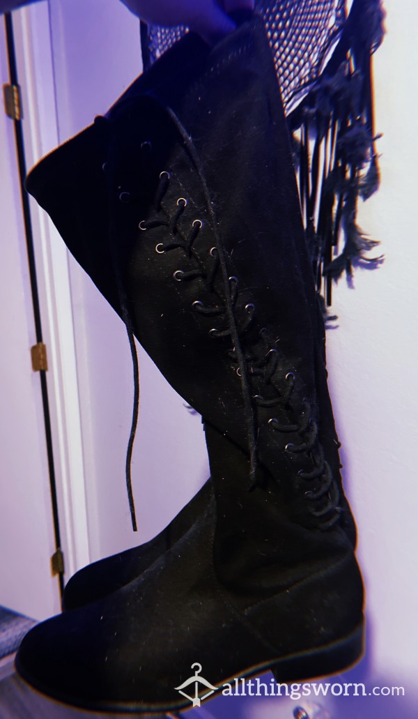 Sexy Black Lace Up Boots ❤️‍🔥🖤❤️‍🔥🖤