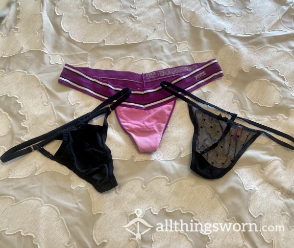 Sexy Victoria's Secret Black/Pink Thongs